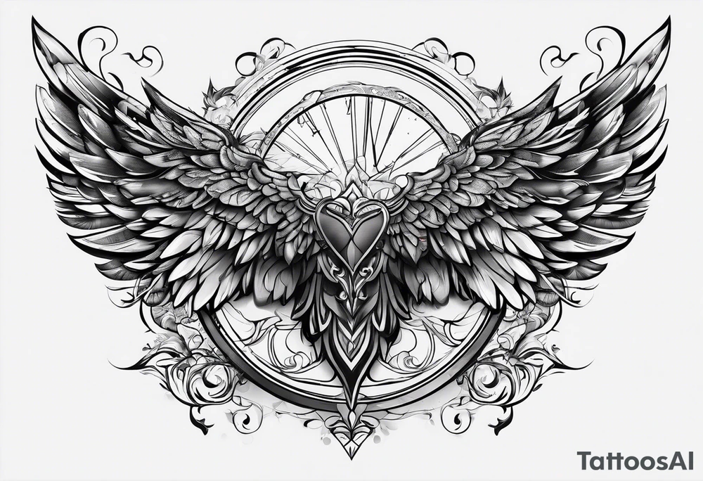 Wings with number 22 tattoo idea