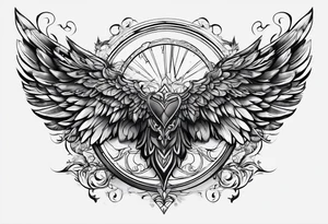 Wings with number 22 tattoo idea