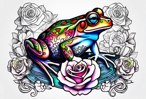 The name Marti heart frog roses tattoo idea