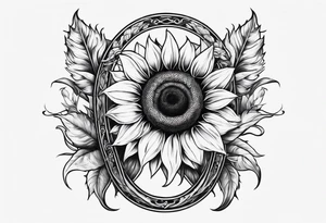 Sunflower and horseshoe tattoo idea