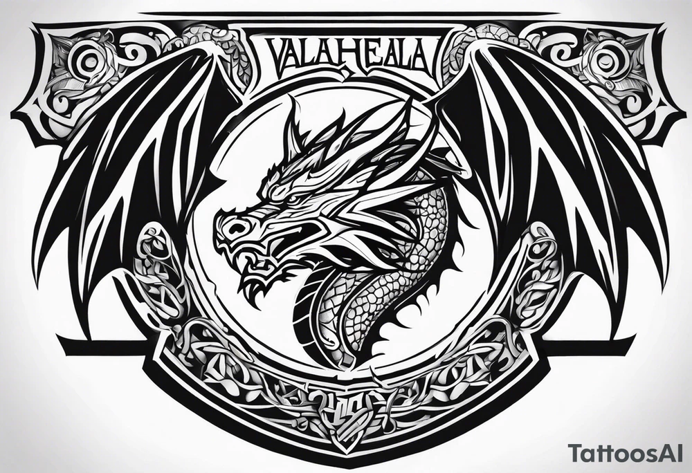 Valhalla sheild dragon tattoo idea