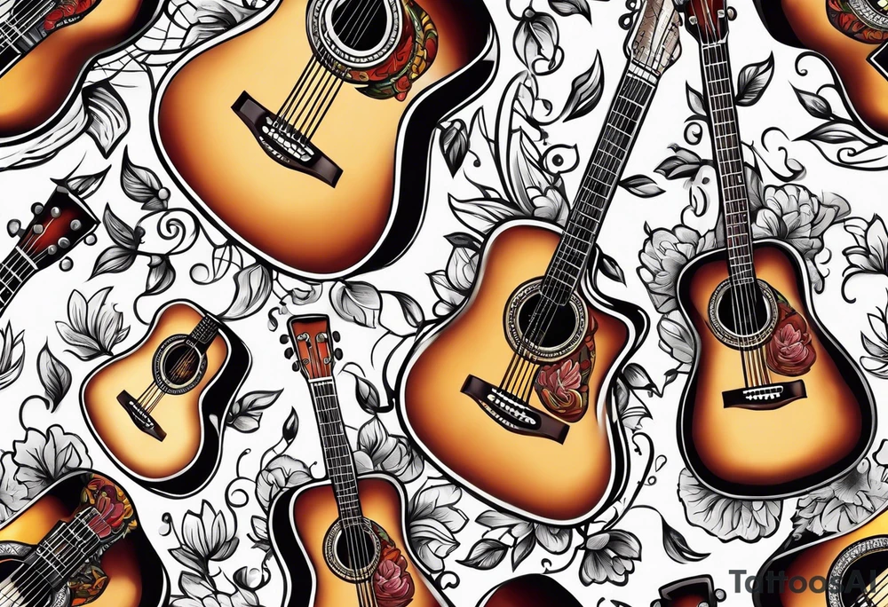 Acoustic Guitar tattoo idea