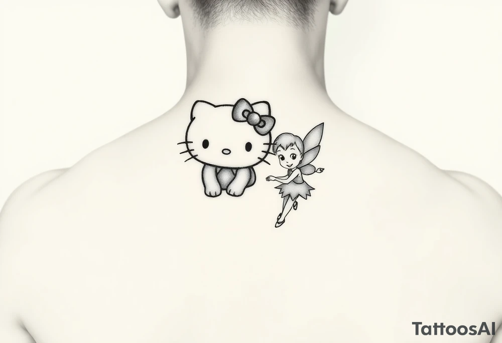 Hello kitty as sally and Tinkerbell tattoo idea