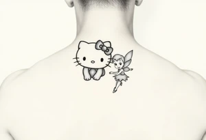 Hello kitty as sally and Tinkerbell tattoo idea