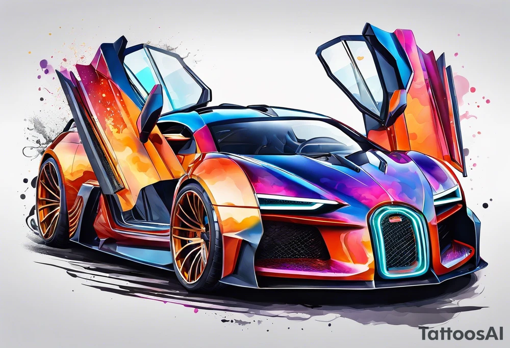futuristic car tattoo idea