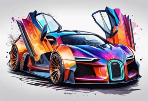 futuristic car tattoo idea