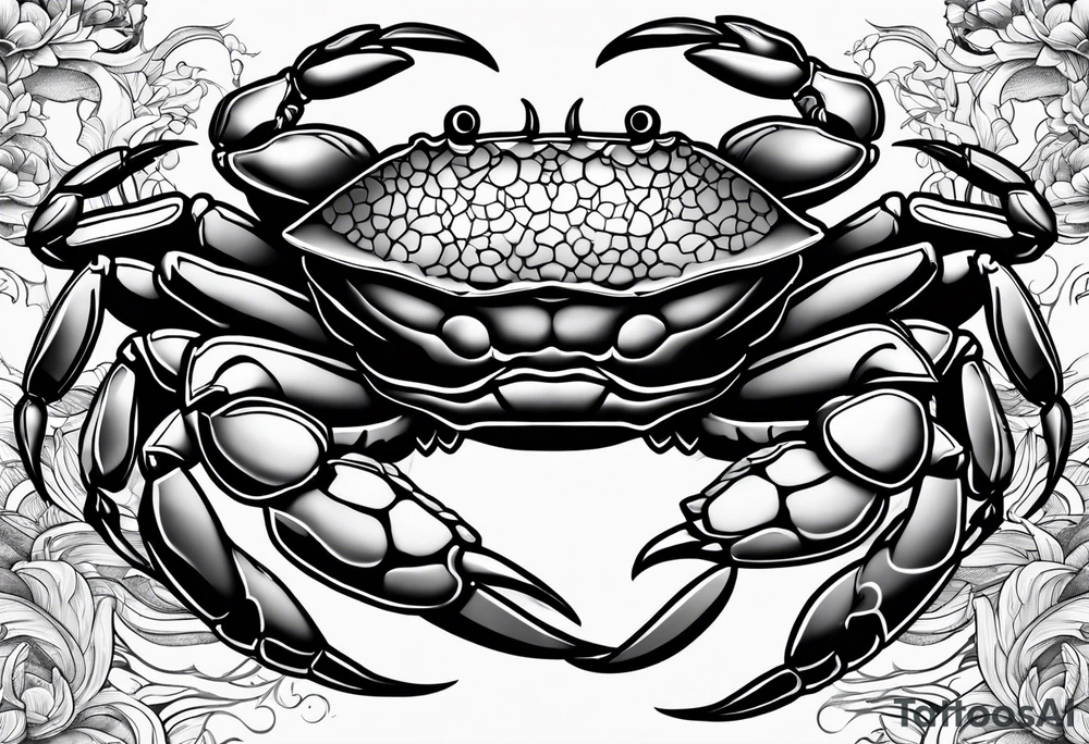 Crab con numero 69 nelle chele tattoo idea