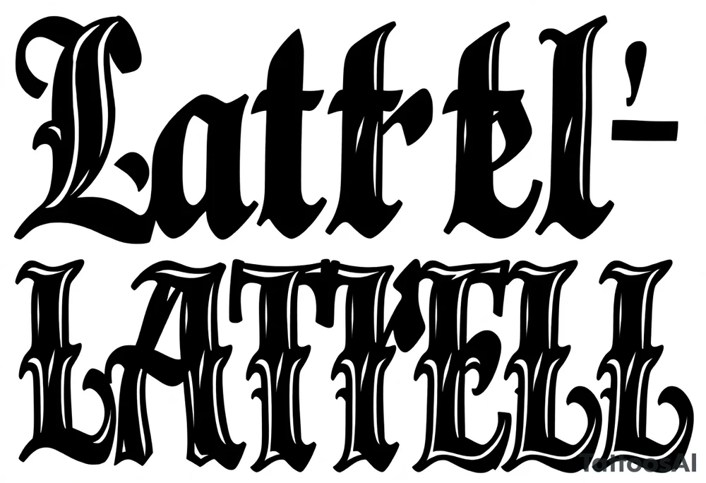 Gangsta cursive 
Lettering style fonts that say Latrell tattoo idea