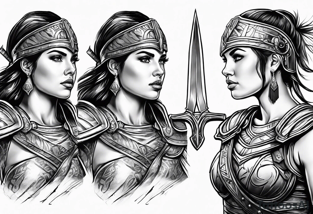 Female gladiator tattoo idea