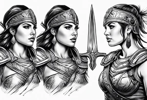 Female gladiator tattoo idea