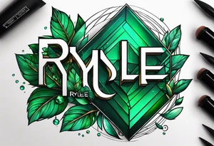 The name scripted Rylee with an emerald tattoo idea