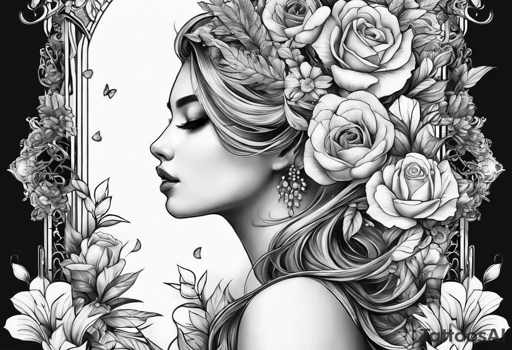 Floral Space Spine Tattoo tattoo idea