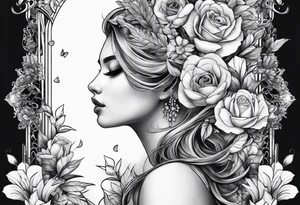 Floral Space Spine Tattoo tattoo idea