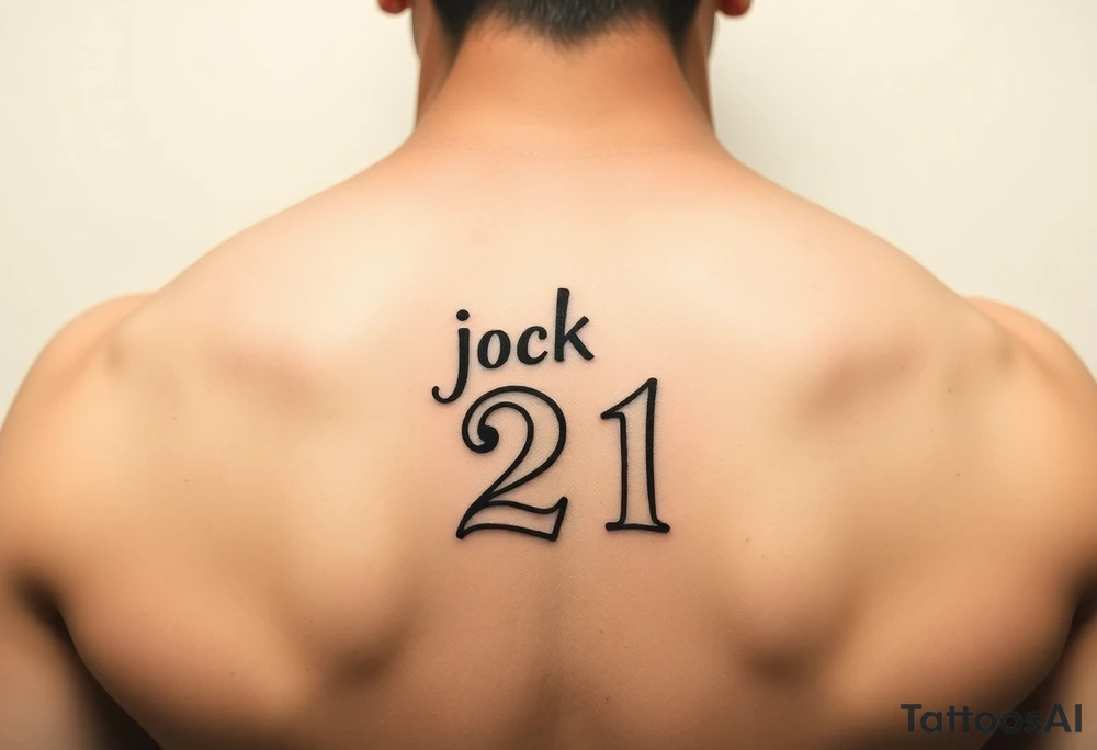jock 21 black, funny tattoo idea