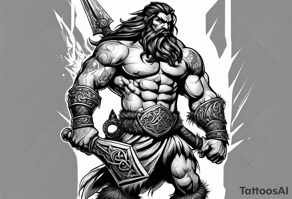 Barbarian Coming out of a story tattoo idea