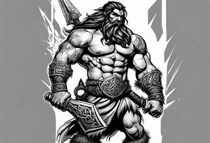 Barbarian Coming out of a story tattoo idea