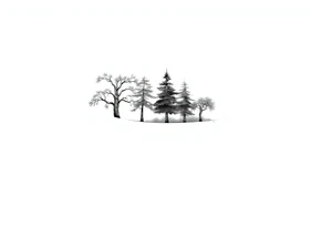 Full are sleeve that starts with trees on the forearm tattoo idea