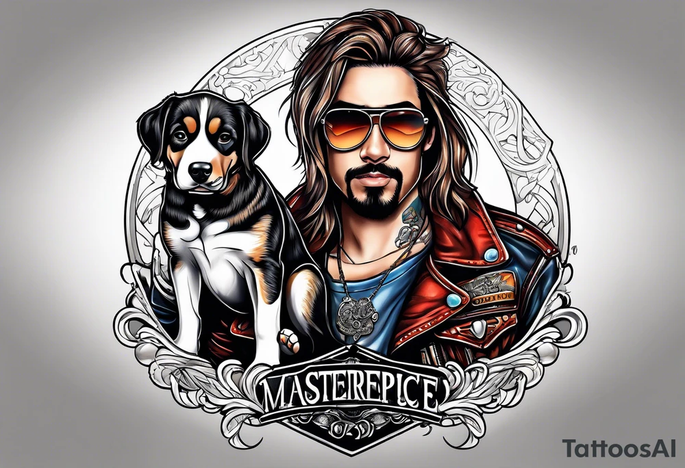 Motorcycle Rider with a puppy dog look tattoo idea