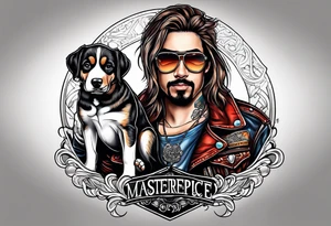 Motorcycle Rider with a puppy dog look tattoo idea