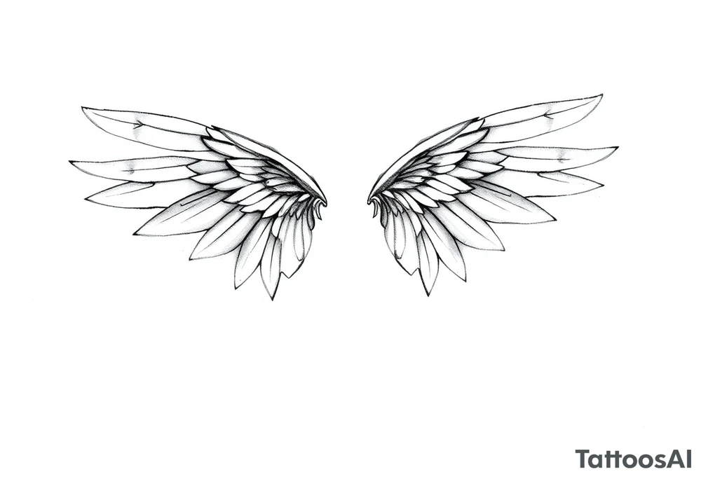 dainty angel wings with dominique and 11/26/2015 tattoo idea