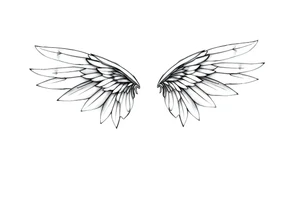 dainty angel wings with dominique and 11/26/2015 tattoo idea