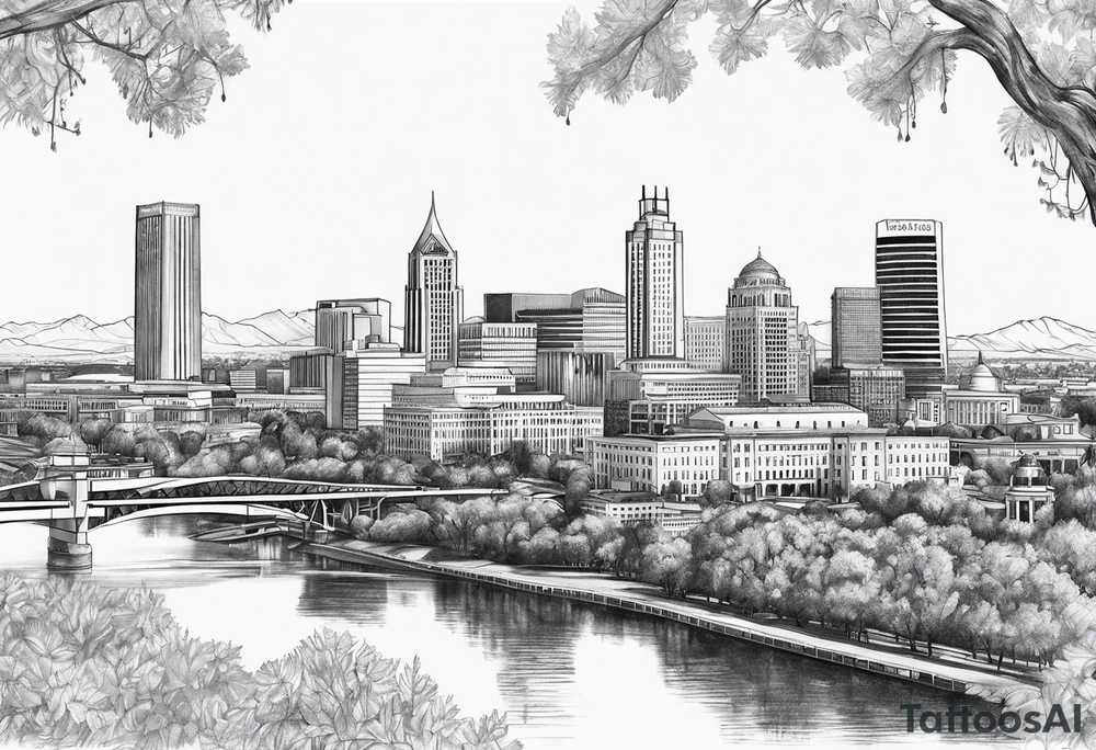 sacramento skyline tattoo tattoo idea