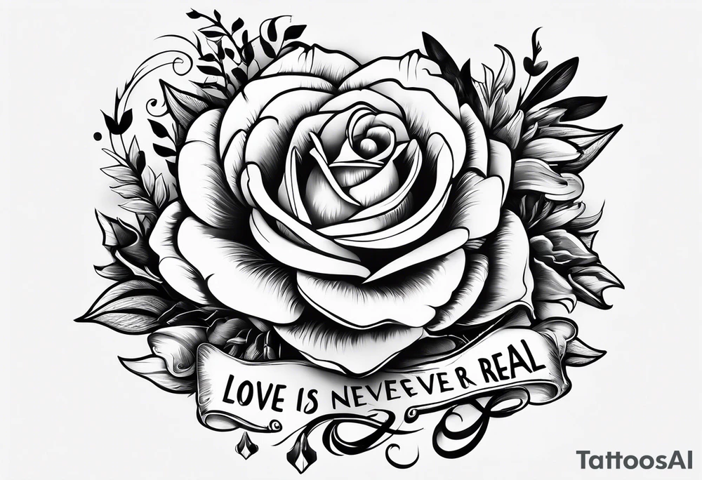 Quote “Love is never as real as its loss” tattoo idea