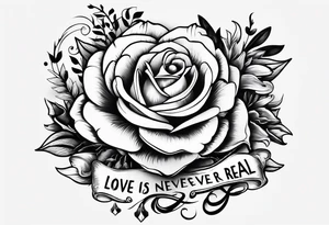 Quote “Love is never as real as its loss” tattoo idea