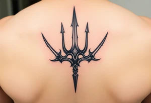 realistic trident tattoo idea