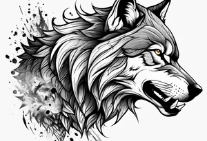 wolf angry tattoo idea