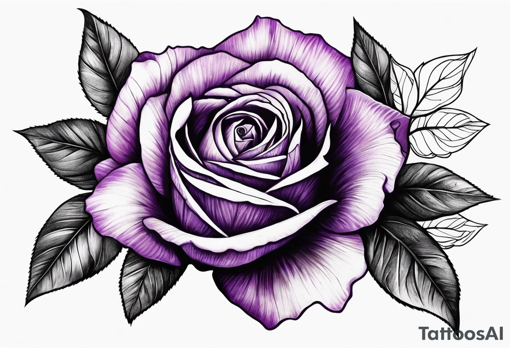 Purple rose tattoo idea