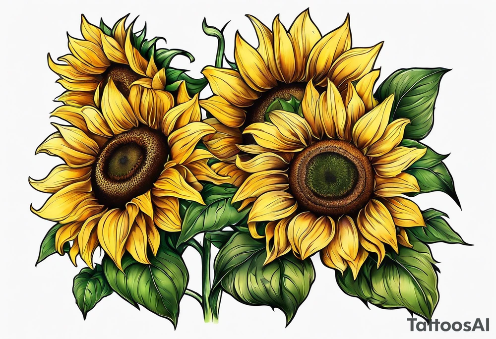 a sunflower tattoo idea