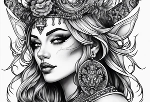 Woman devil tattoo idea