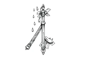 Barber pole  Razor with raining  money tattoo idea