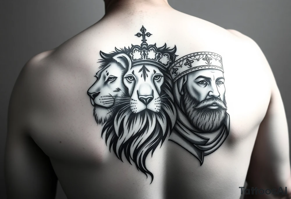 first off all can u get me a picture of imam ali and a lion on on one side and imam ali on the other side make sure u get the pictures from google tattoo idea