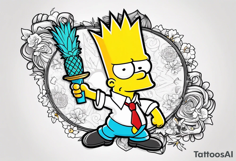 Bart simpson like scarface tattoo idea