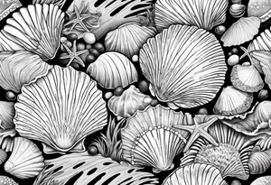 beachy seashells tattoo idea