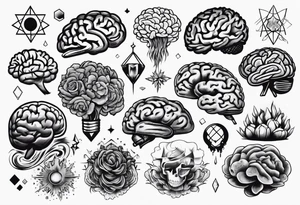 Variety of brains flash sheet tattoo idea