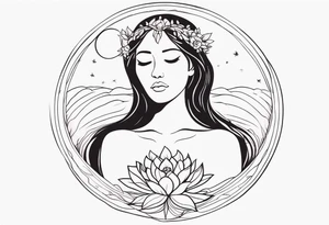 Resurrection Beautiful woman rising from her dead self to inner peace and self-love ethereal tattoo idea