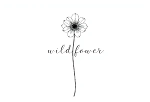 A long stemmed flower with the word wildflower written with the stem tattoo idea