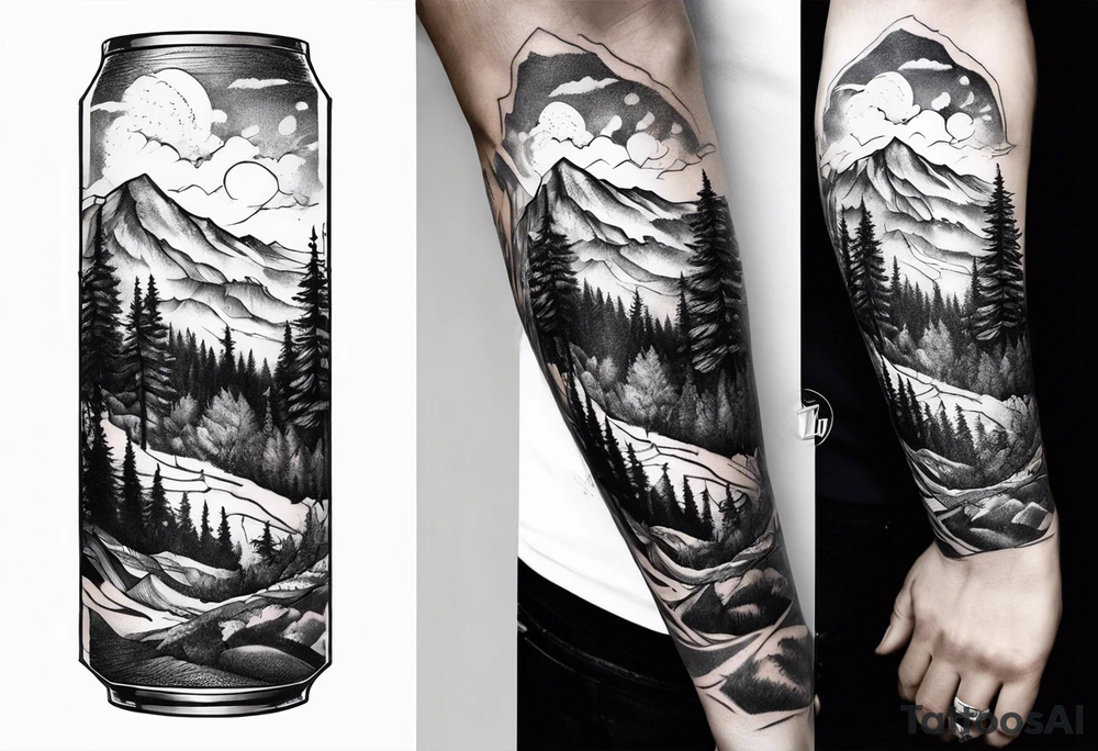 Bergpanorama, Unterarm tattoo idea