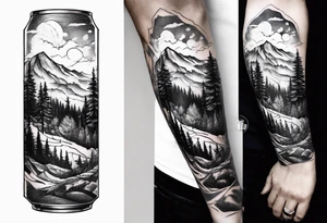 Bergpanorama, Unterarm tattoo idea