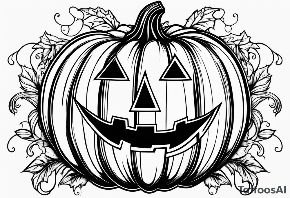 Pumpkin with vines no face tattoo idea