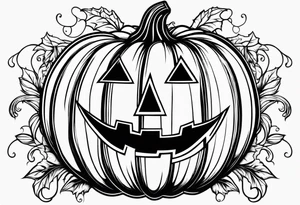 Pumpkin with vines no face tattoo idea