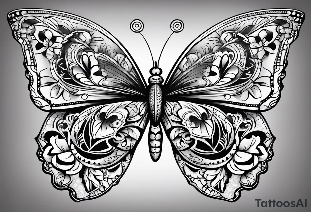 butterfly more with day of the dead tattoo idea