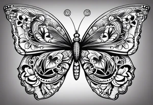 butterfly more with day of the dead tattoo idea