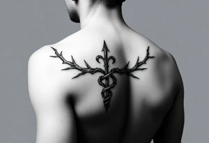 Gothic emo thorns Caduceus tattoo but keep it simple tattoo idea