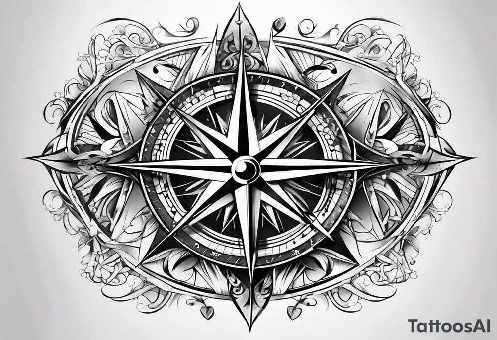 Compass stars tattoo idea