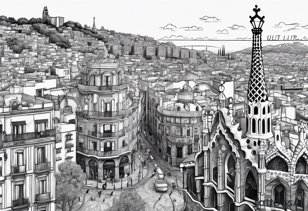 City of Barcelona and Barcelona culture tattoo idea