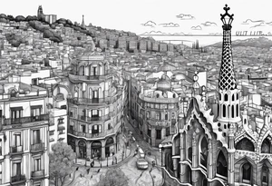 City of Barcelona and Barcelona culture tattoo idea